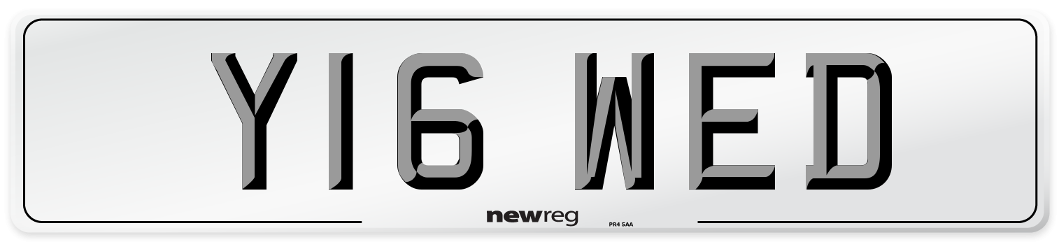 Y16 WED Number Plate from New Reg